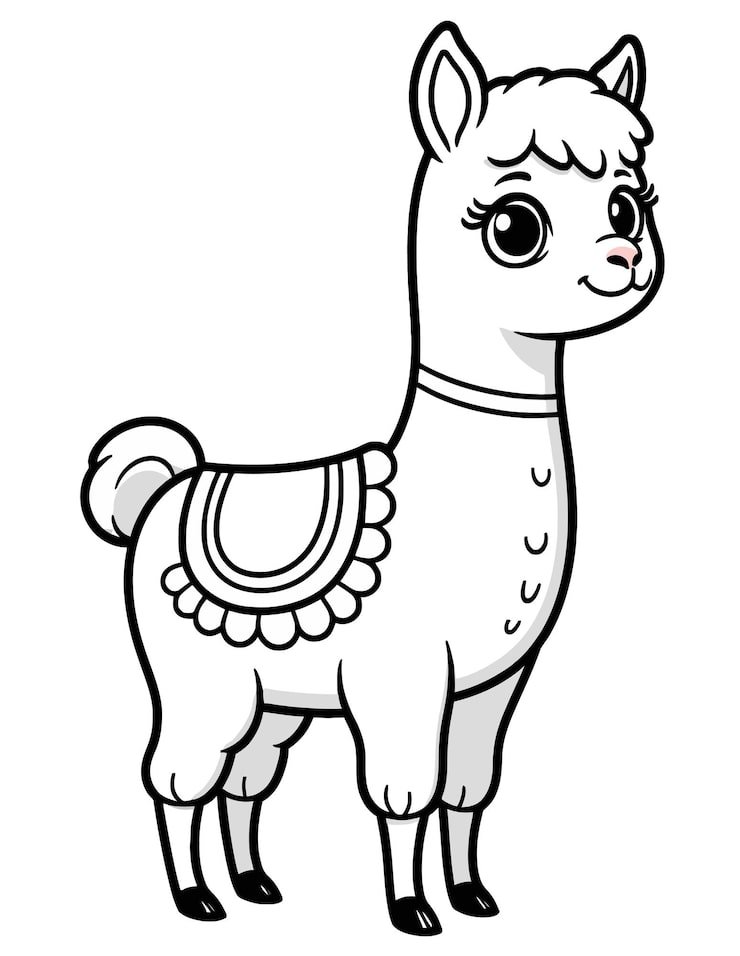 Cartoon Drawing Llama With Bow Woman S Hair 1166600 784