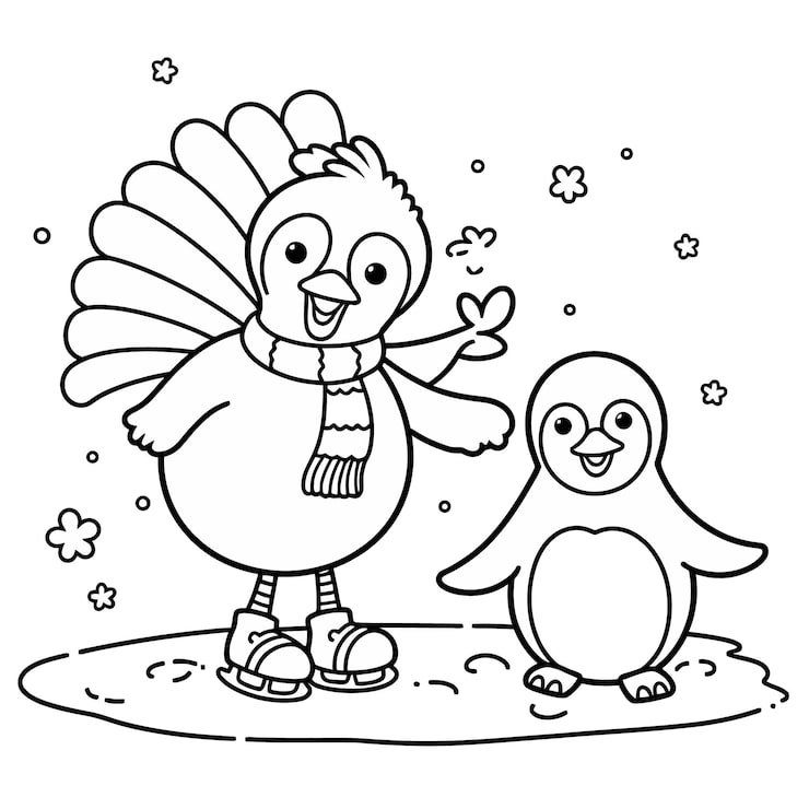 Cartoon Drawing Penguin Penguin With Penguin Left 1166600 849