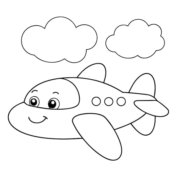 Cartoon Drawing Plane With Cloud Background 1299084 4460
