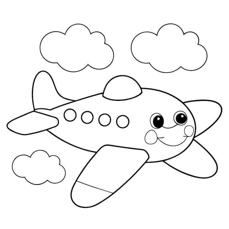 Cartoon Drawing Plane With Face Eyes It 1299084 4239