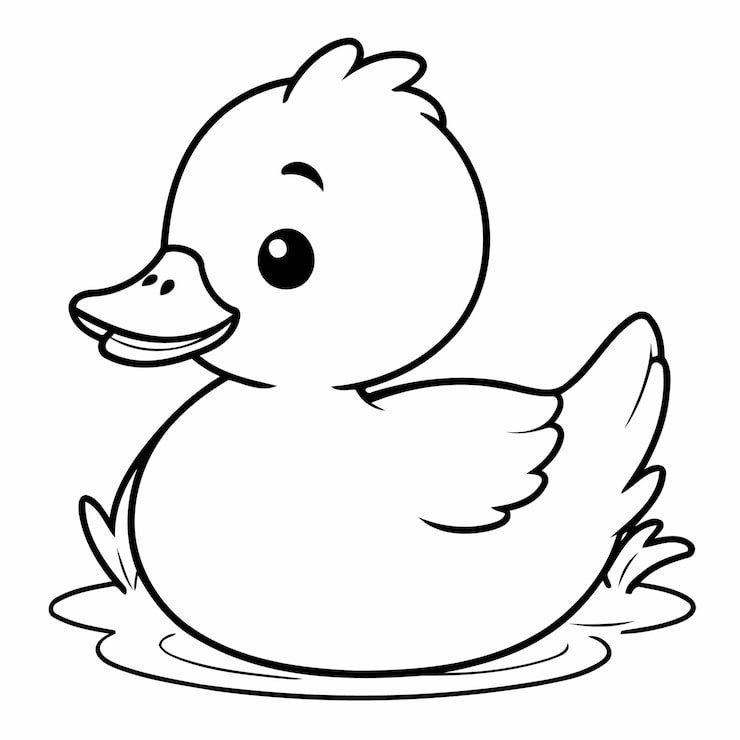 Cartoon Duck Coloring Book Design 925324 9135