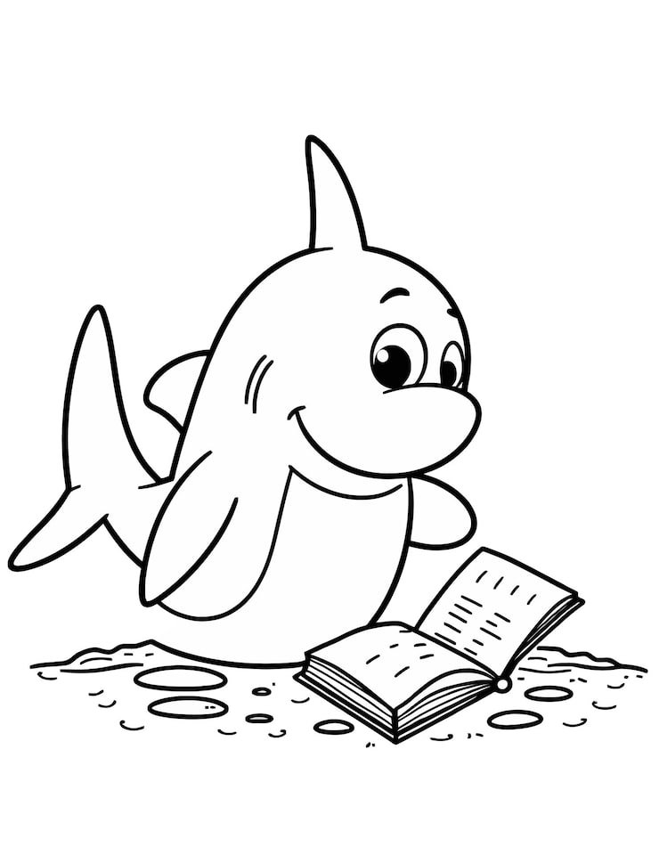 Cartoon Fish Reading Book With Cartoon Character Reading Book 1166600 1051