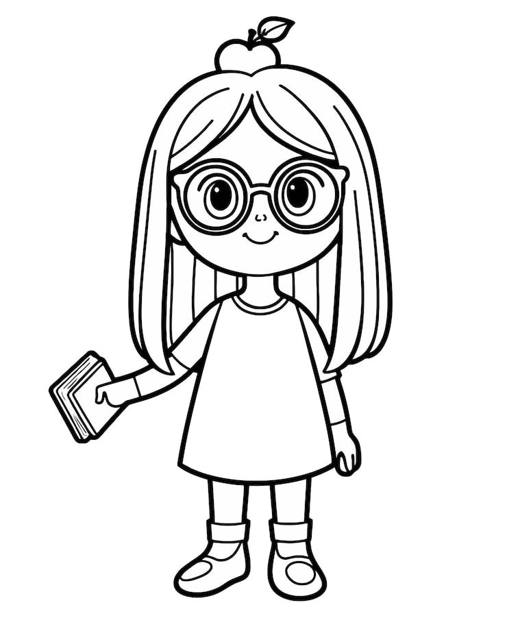 Cartoon Girl With Glasses Book Called Barbie 1166600 773