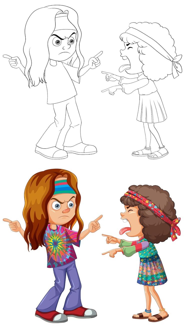 Cartoon Kids Heated Argument 1308 163252