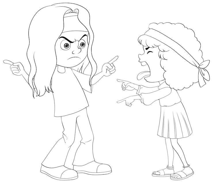 Cartoon Kids Heated Argument 1308 164679