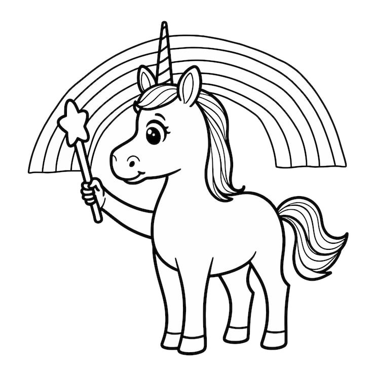 Cartoon Unicorn With Horn Horn Its Head 1166600 977