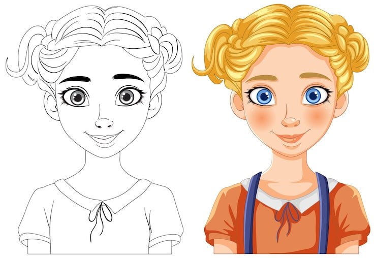 Cheerful Girl Vector Illustration 1308 166709