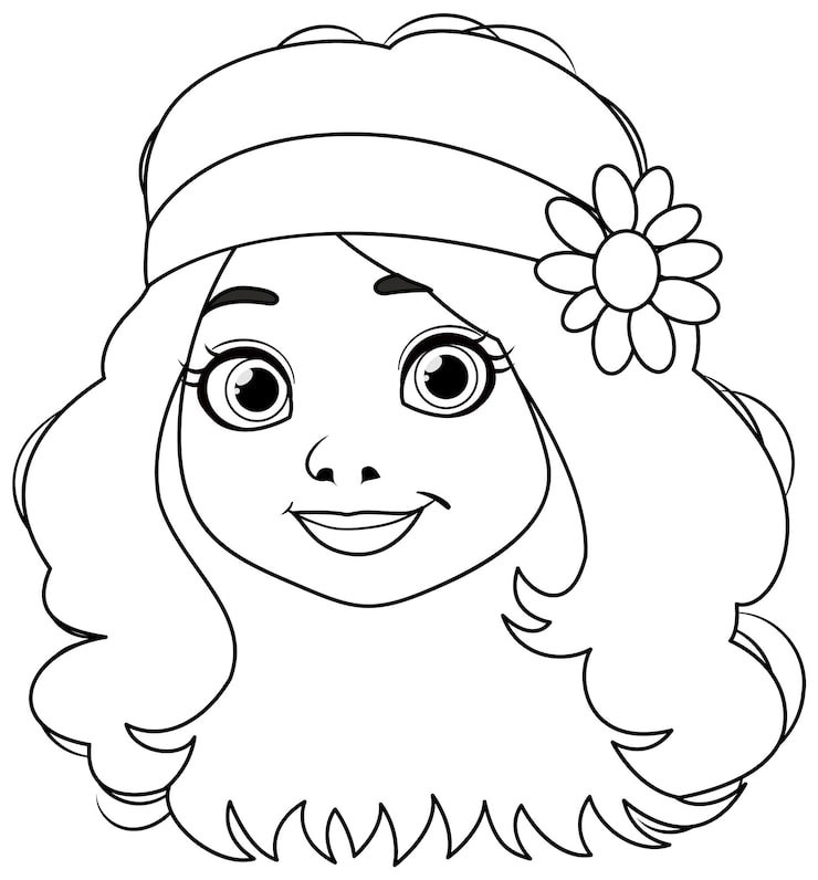 Cheerful Girl With Flower Headband Illustration 1308 164665