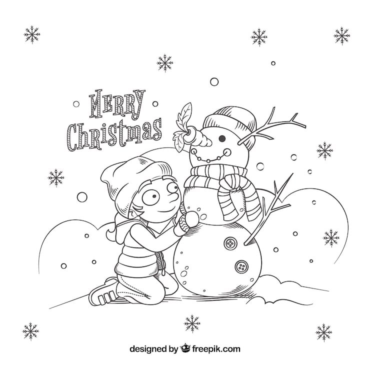 Child Christmas Background With Snowman 23 2147700906