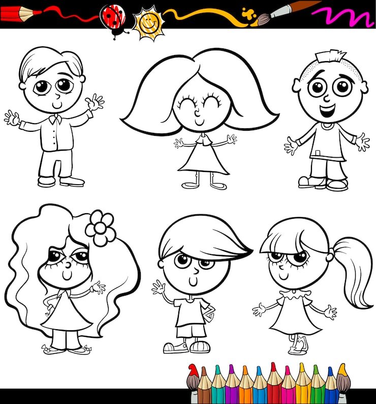 Children Cartoon Set Coloring Book 11460 4160