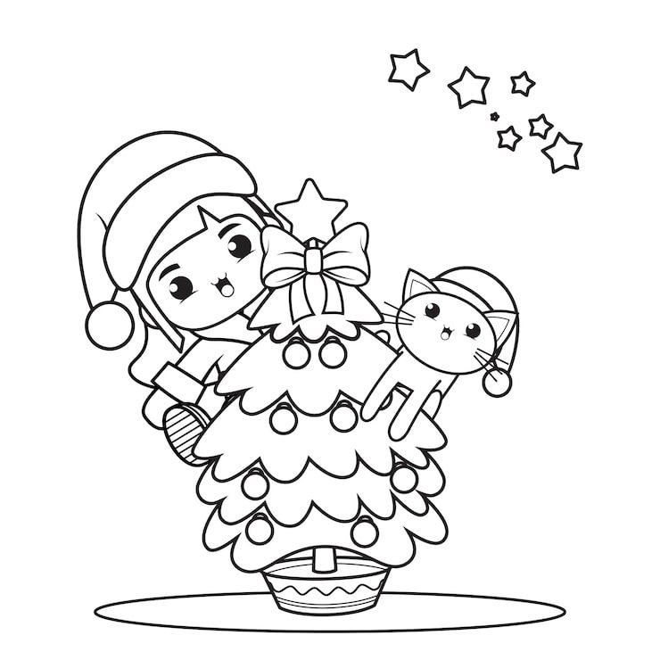 Christmas Coloring Book With Cute Girl48 293286 329
