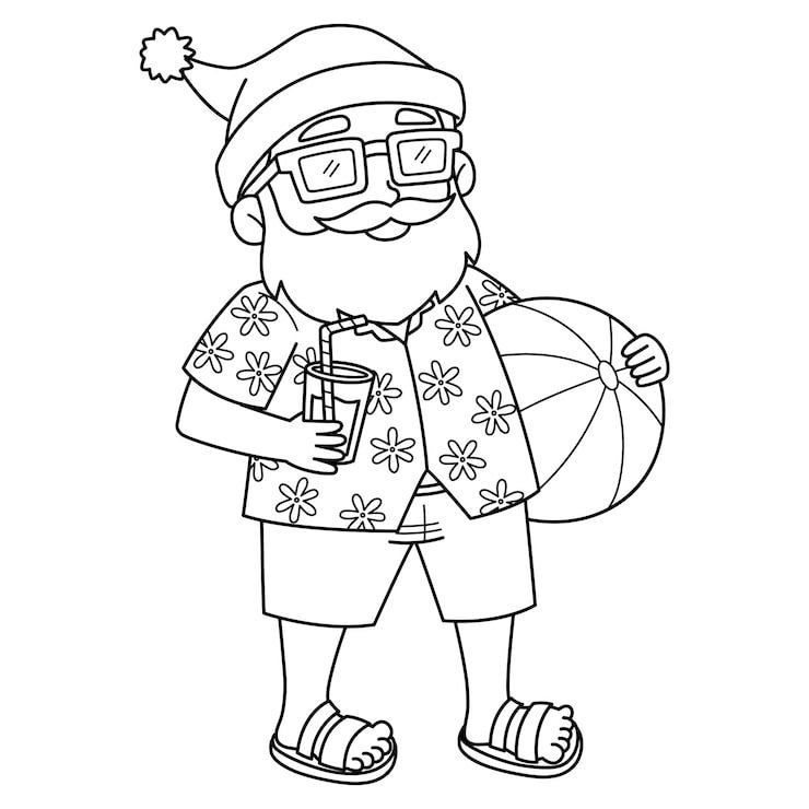 Christmas July Santa Summer Outfit Isolated 576561 16149
