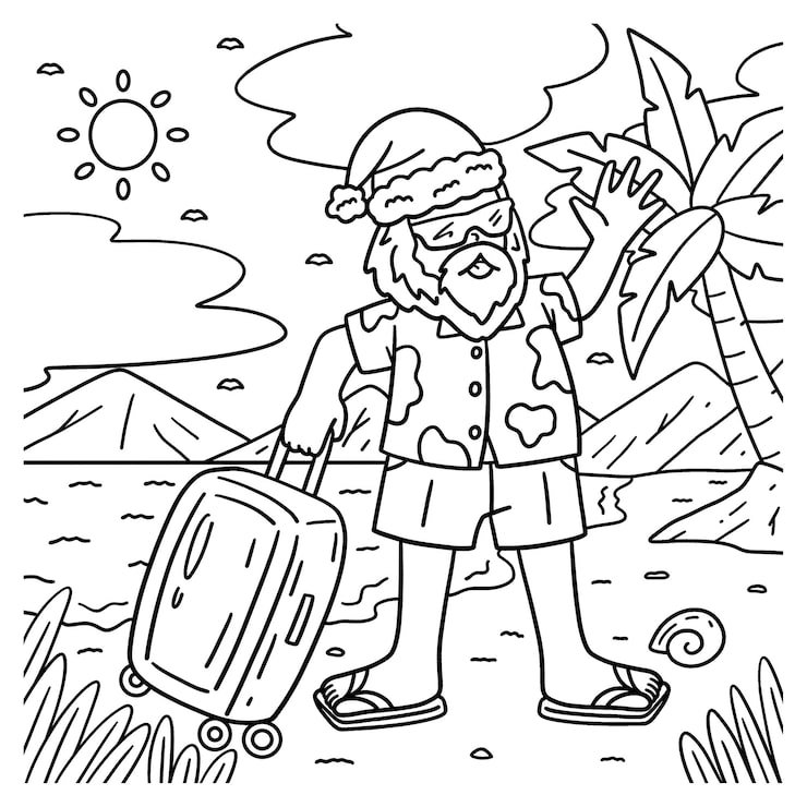 Christmas July Santa Vacation Isolated 576561 14227