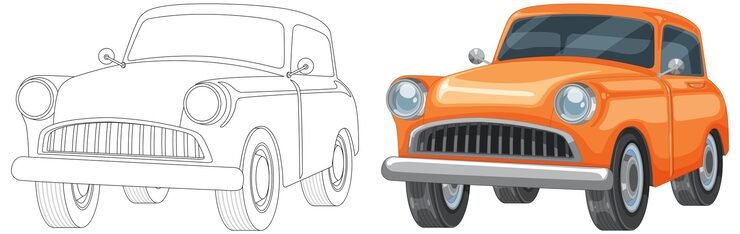 Classic Car Vector Illustration Progression 1308 165934