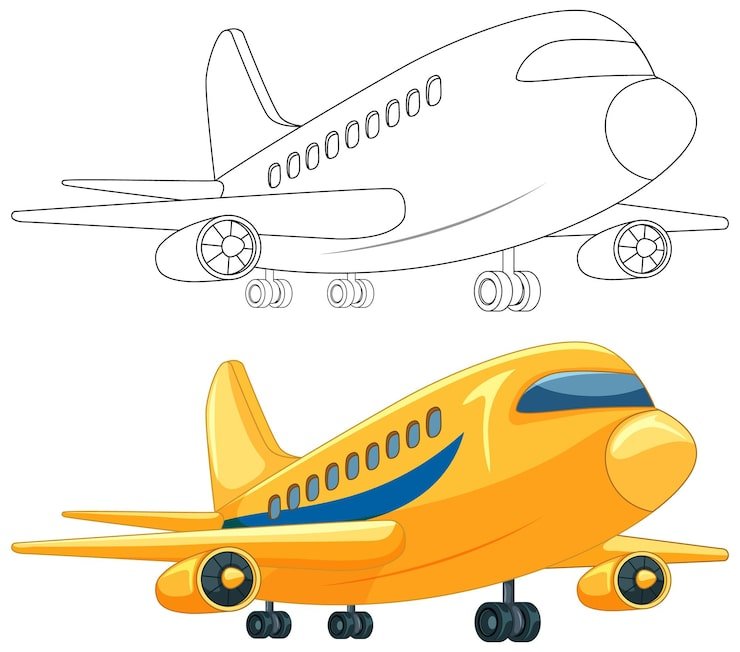 Colorful Cartoon Airplane Illustration 1308 161969