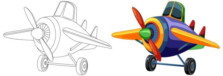 Colorful Cartoon Airplane Illustration 1308 164360
