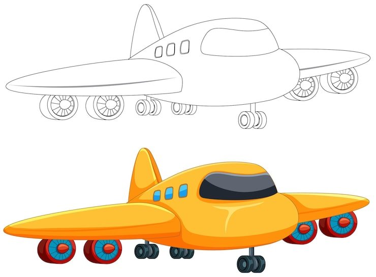 Colorful Cartoon Airplane Illustration 1308 165130