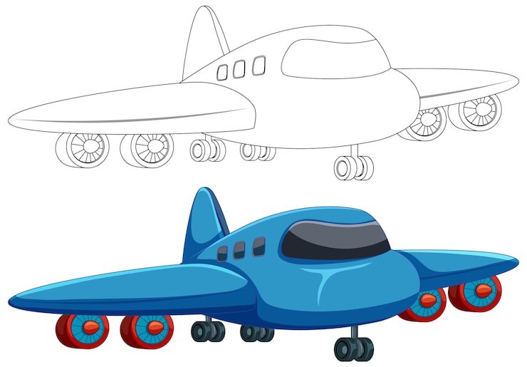 Colorful Cartoon Airplane Illustration 1308 165972