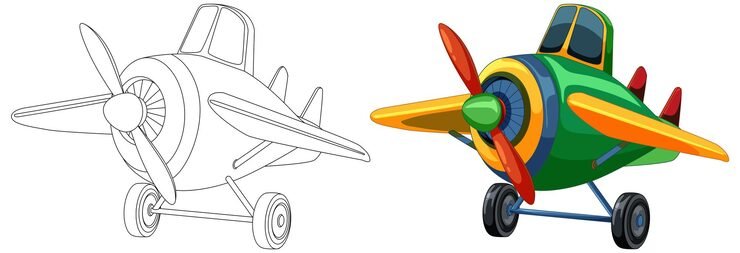 Colorful Cartoon Airplane Illustration 1308 168403