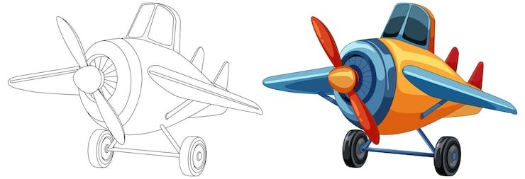 Colorful Cartoon Airplane Illustration 1308 169295