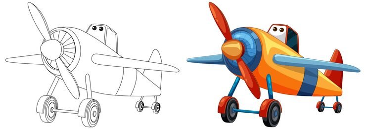 Colorful Cartoon Airplane Illustrations 1308 164471