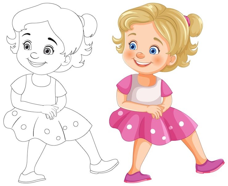 Colorful Cartoon Girl Illustration 1308 167279