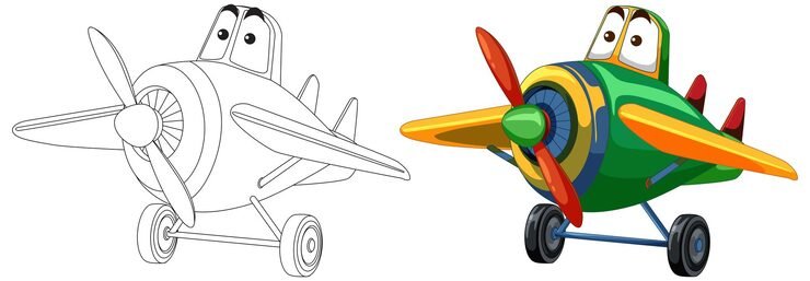 Colorful Cartoon Plane Illustration 1308 168098