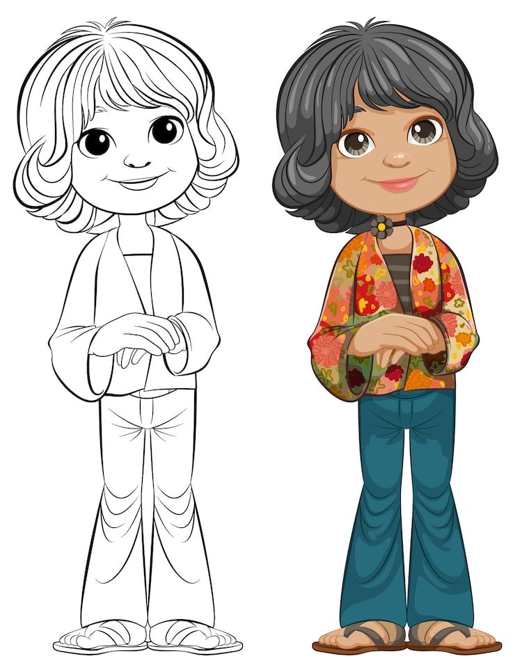 Colorful Character Design Line Art 1308 163127