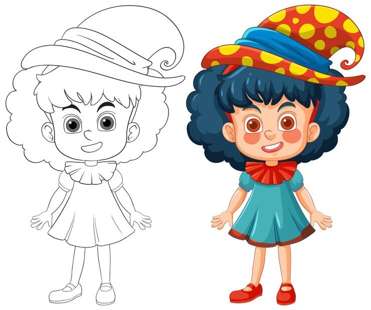 Colorful Clown Girl Illustration 1308 169458