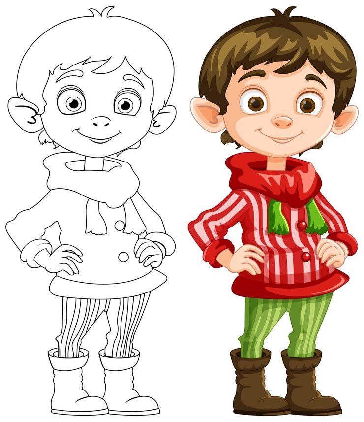 Colorful Elf Illustration Before After 1308 162886