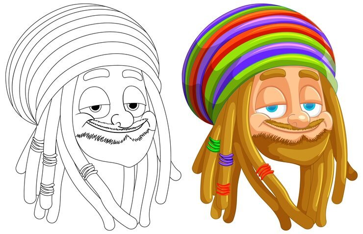 Colorful Rastafarian Character Illustration 1308 164346