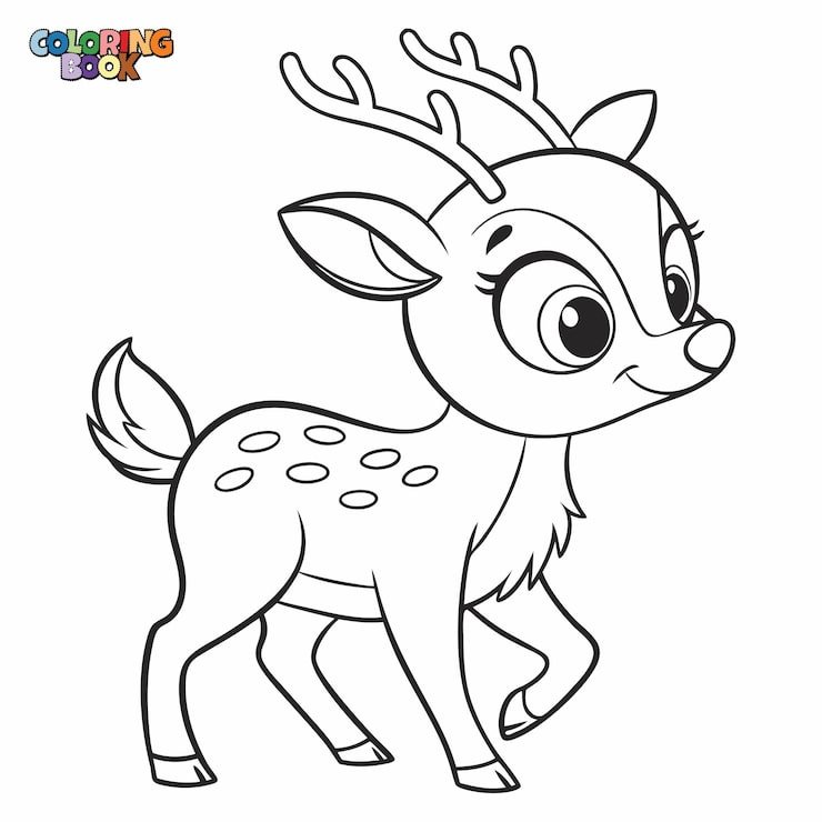 Coloring Book Kids Cute Deer 1 849674 1550