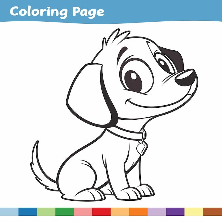 Coloring Book Kids Dog Vector 849674 1267