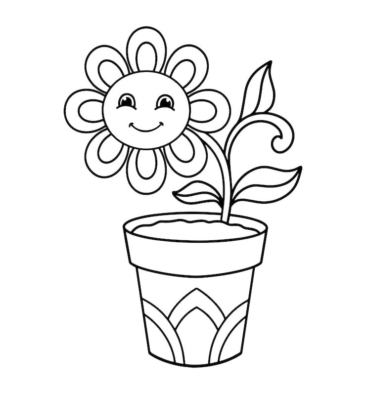 Coloring Book Pages Flowers Adults Kids Cute Hand Drawn Vector Illustration 823571 77