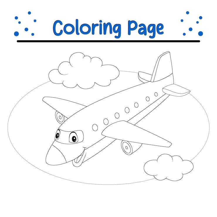Coloring Page Airplane Flying Sky 920056 758