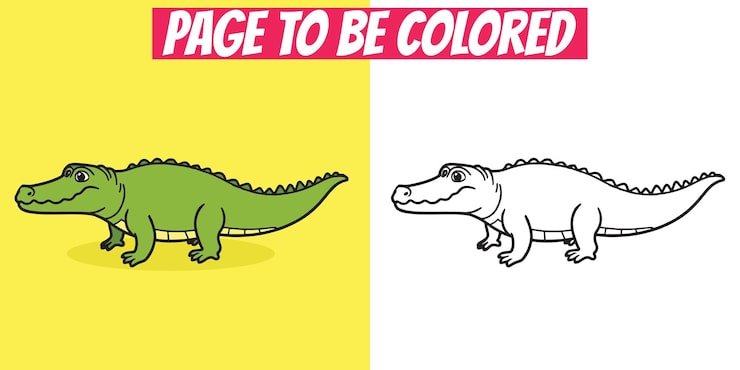 Coloring Page Cute Crocodile 1250318 480