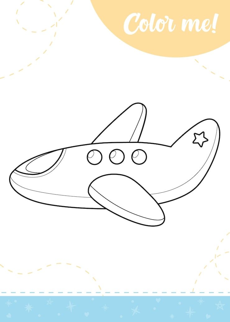 Coloring Page Kids With Cartoon Plane 575838 735