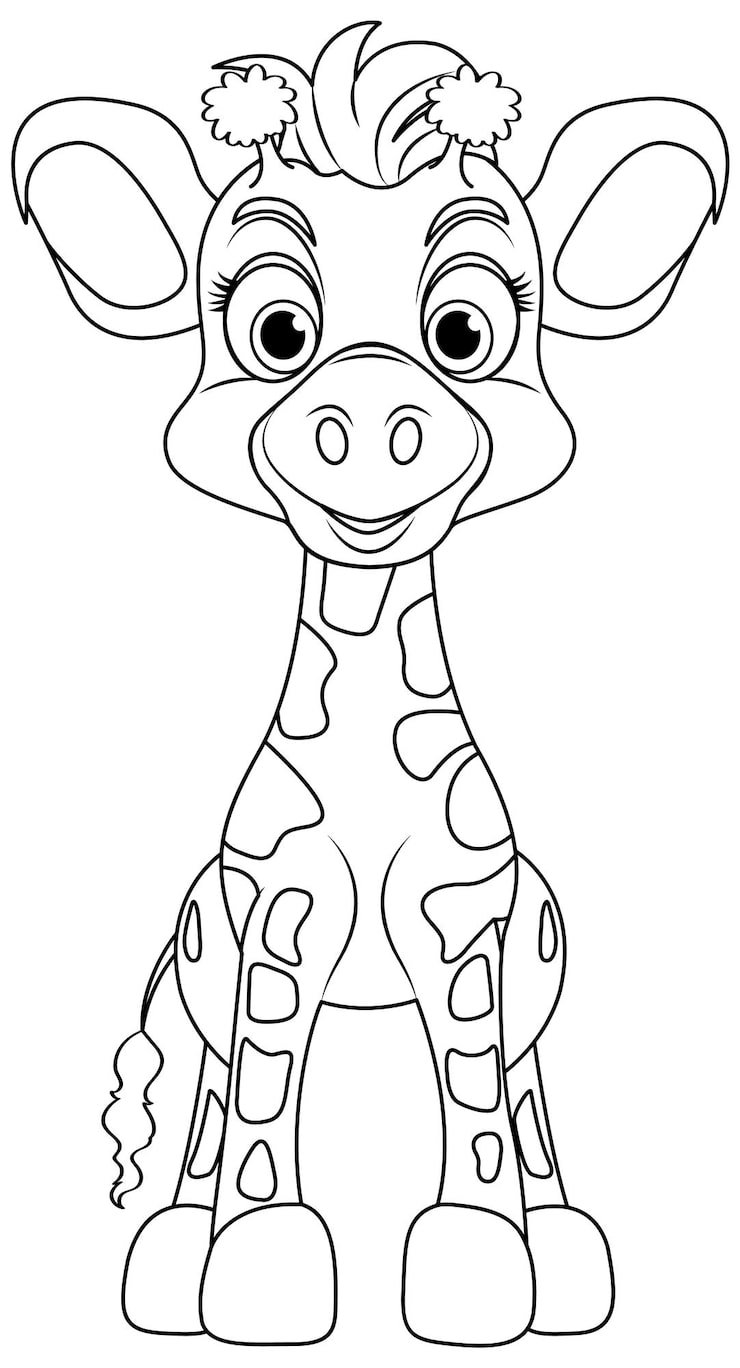 Coloring Page Outline Cute Giraffe 1308 140023