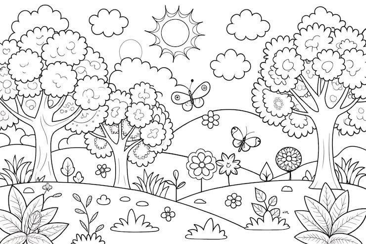 Creative Nature Coloring Pages All Ages Perfect Relaxation Cute Nature 1299314 855