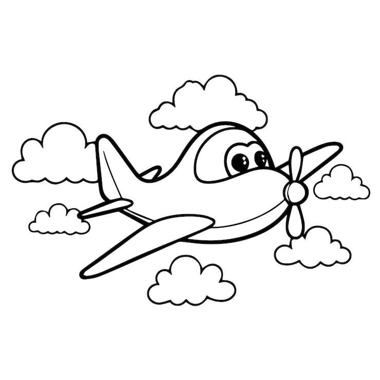 Cute Airplane Vector Illustration Perfect Kids Coloring Book 840445 87