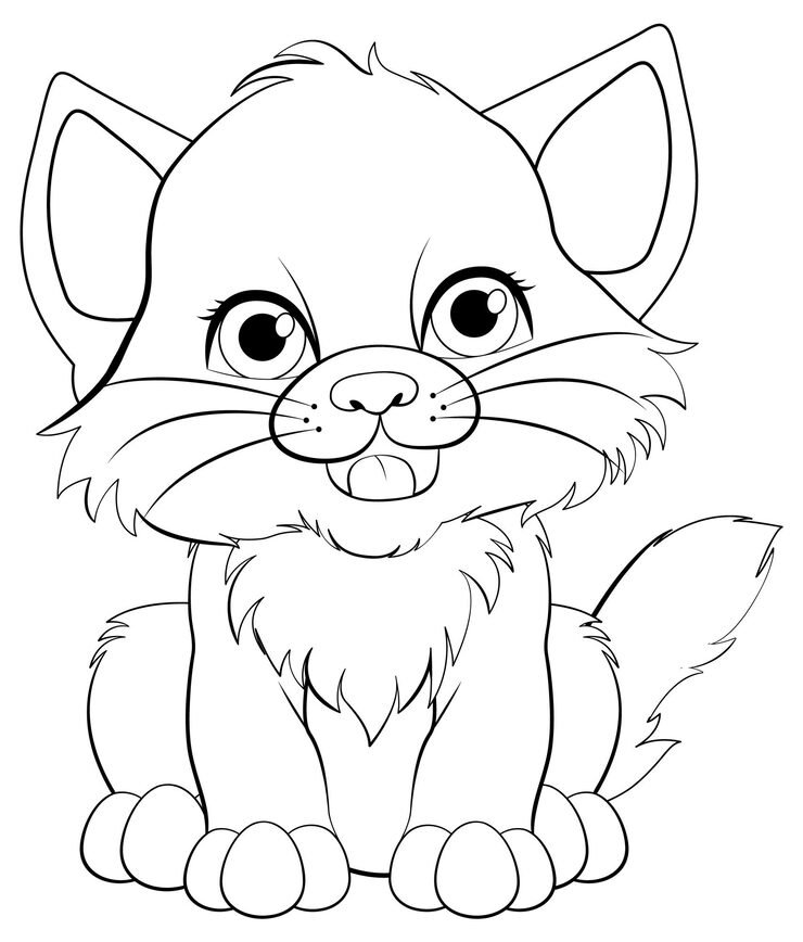 Cute Baby Tiger Cartoon Character Outline Colouring 1308 141038