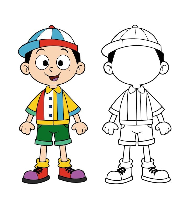 Cute Cartoon Boy Coloring 1283348 110107