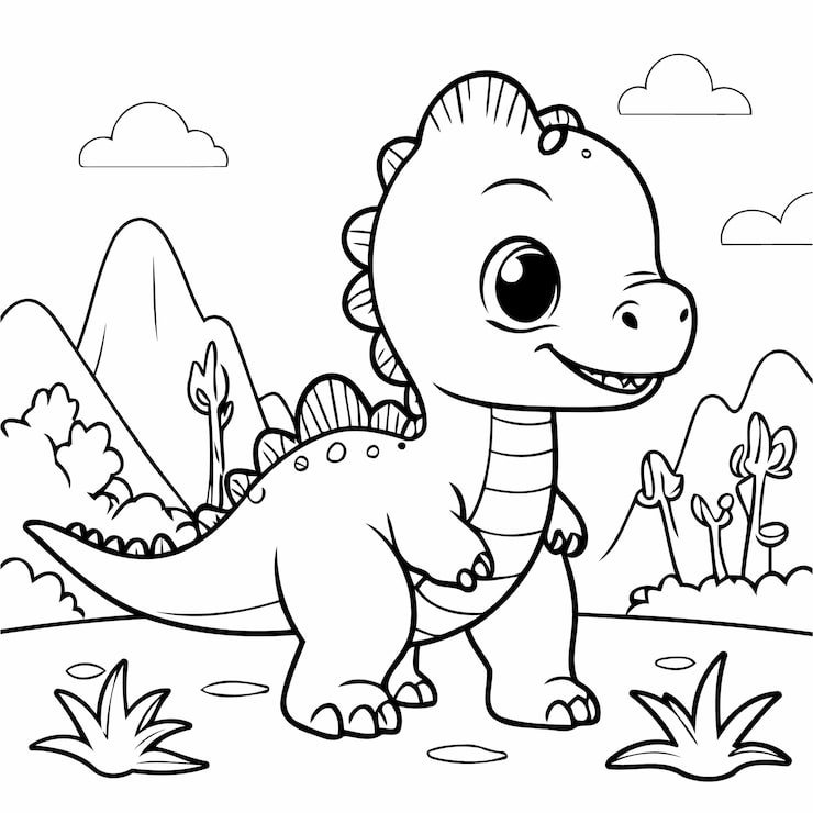 Cute Dino Drawing Children Page 925324 9758