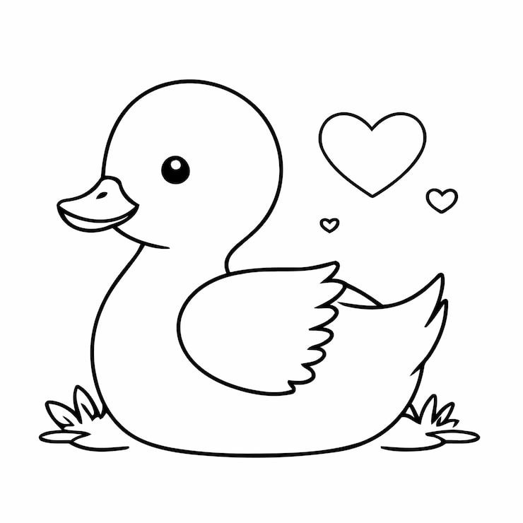 Cute Duck Illustration Coloring Book 925324 9212