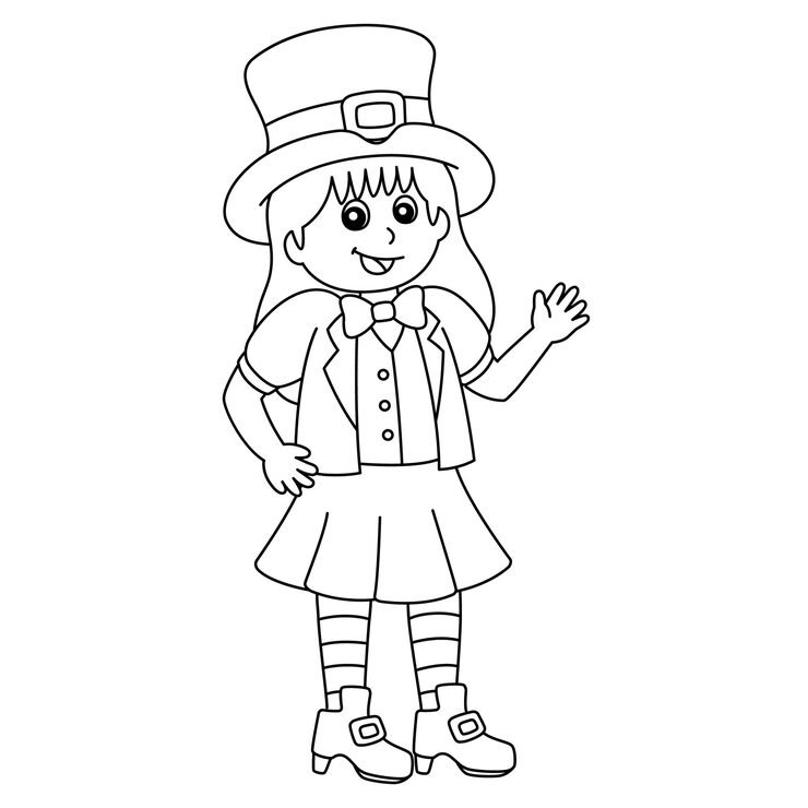 Cute Funny St Patricks Day Coloring Page Leprechaun Girl Provides Hours Coloring Fun Children Color This Page Is Very Easy Suitable Little Kids Toddlers 576561 333