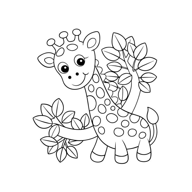 Cute Giraffe Coloring Page 950295 1271