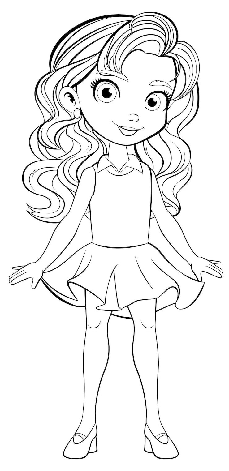 Cute Girl Cartoon Character Doodle Coloring Pages 1308 160199