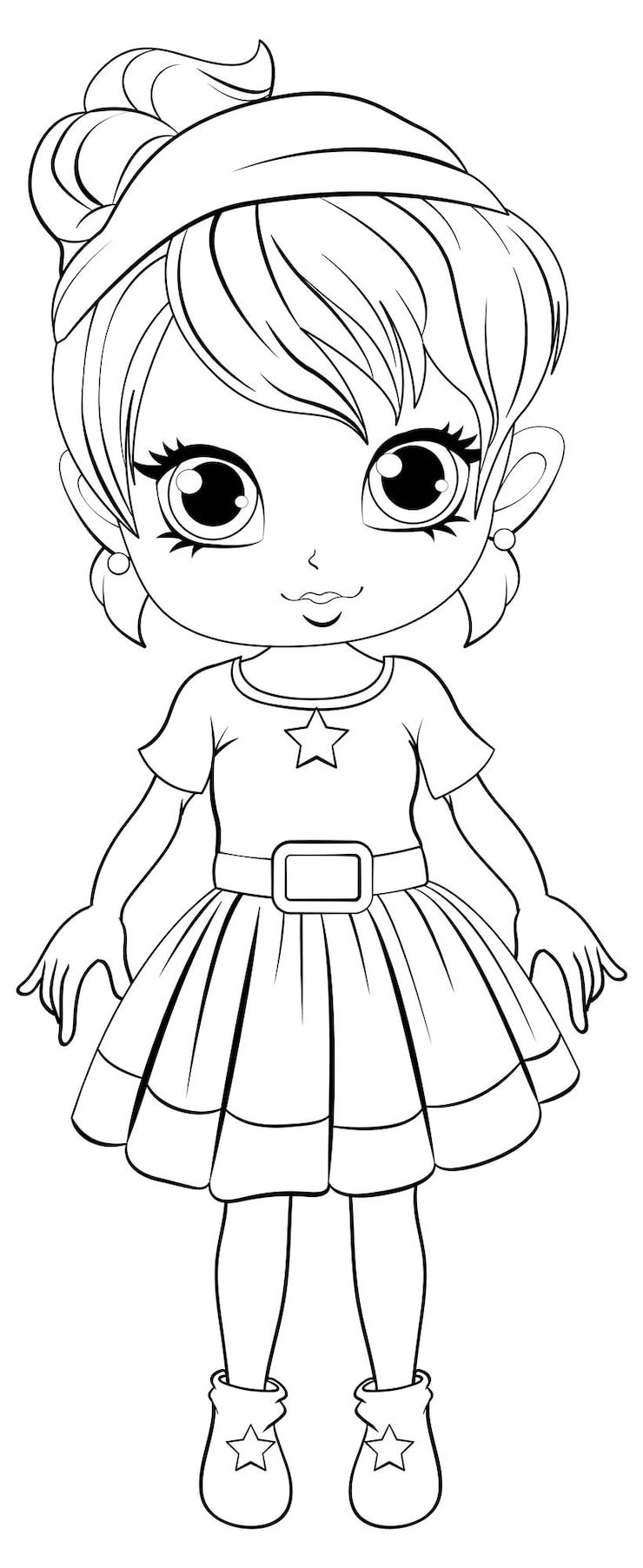 Cute Girl Cartoonl Its Doodle Coloring Character 1308 138567