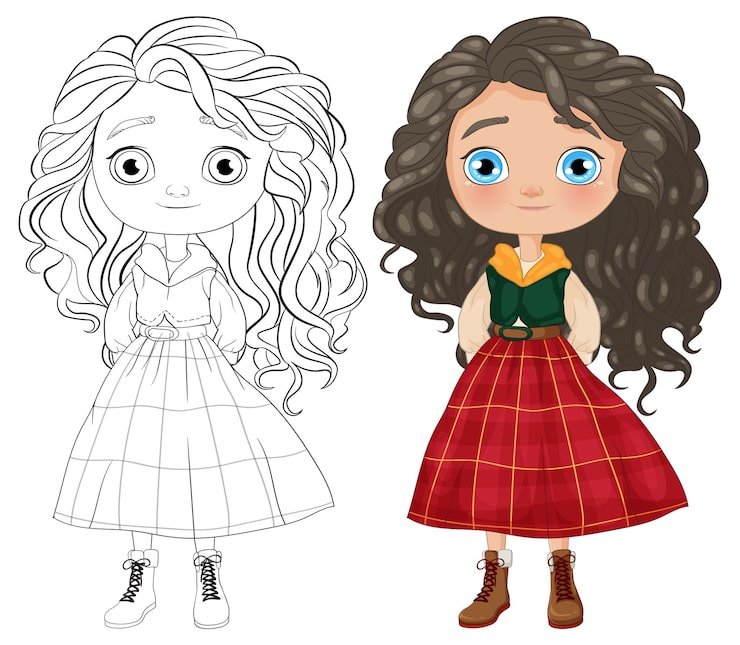 Cute Girl Character Illustration 1639 58396