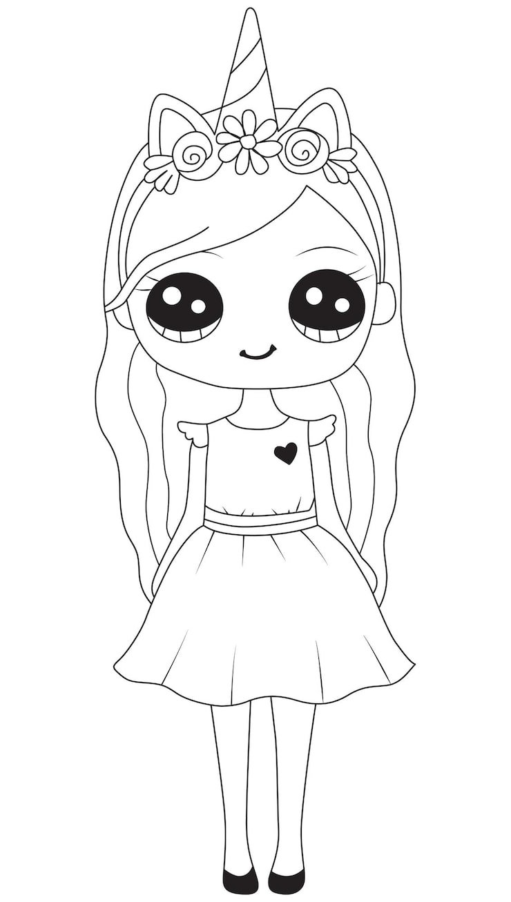 Cute Girl Line Art Illustration 709135 638